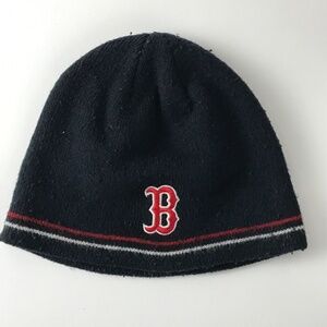 Youth Boston Red Sox Winter Hat Beanie Cap Thin White Red Stripe